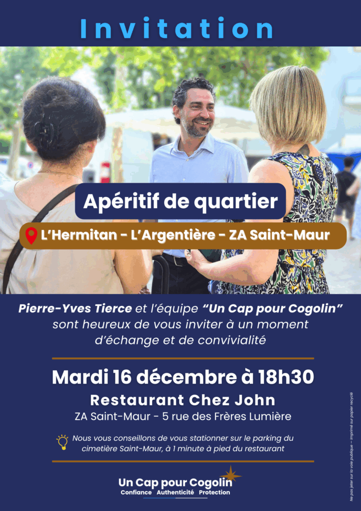 Réunion de quartier 16 décembre 2025 élections municipales Cogolin